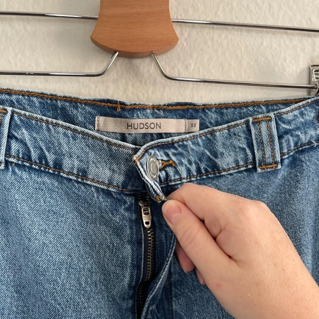 Hudson Womens High-Rise Welt Pocket Wide Leg Cargo jeans Size 33 - Image 7