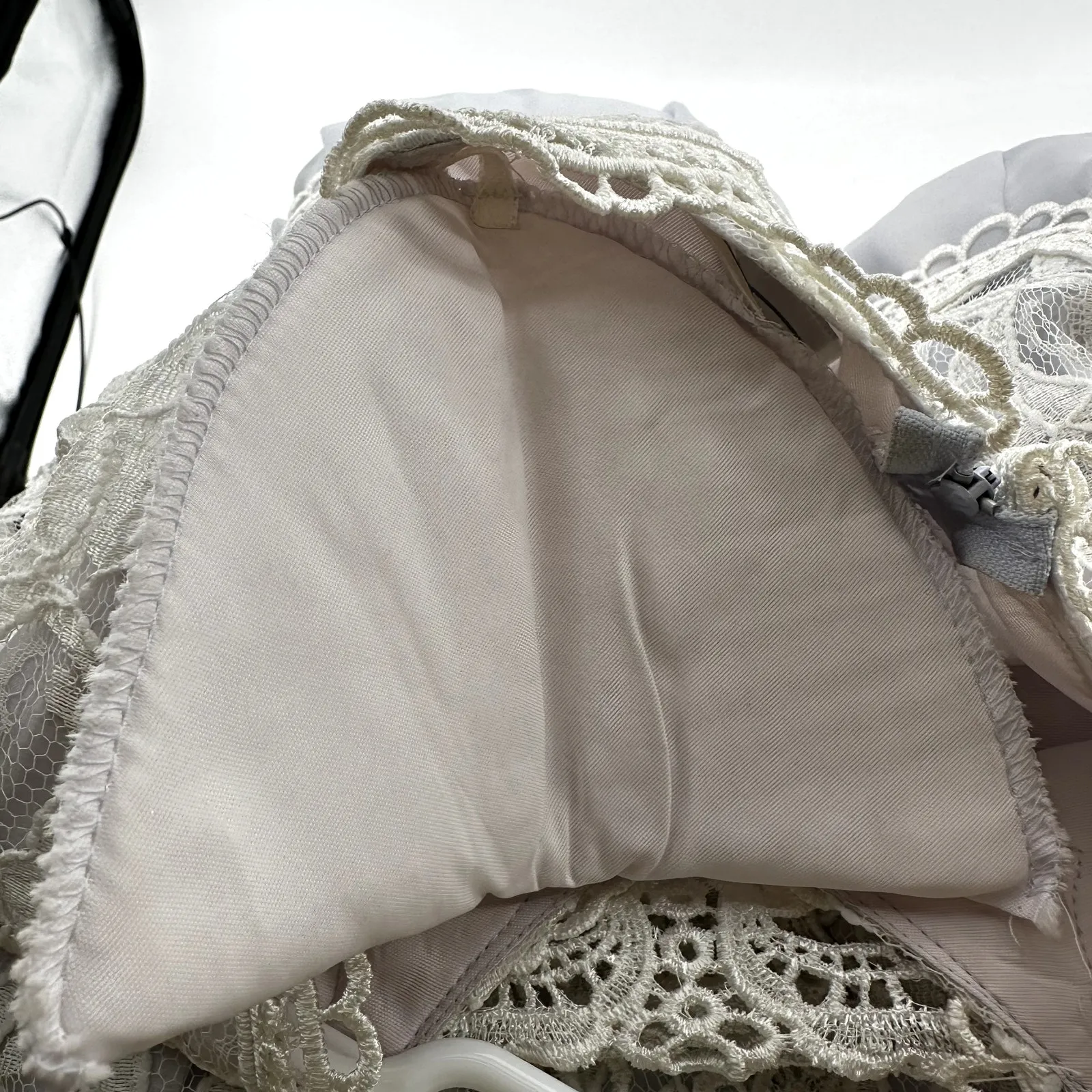 Vintage Scott McClintock Maxi Dress Mother of the Bride Lace Pearl White Gray 4 - Image 5