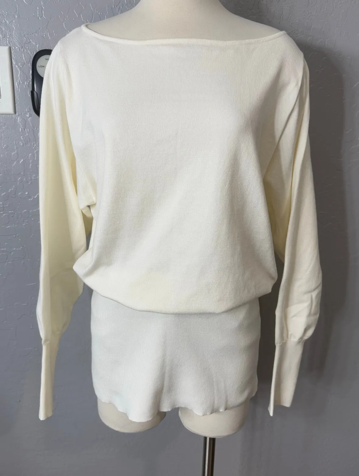 Edikted Edikted Eve Off The Shoulder Sweater Dress, Cream, M | Sz: M | Color: Edikted Edikted Eve Off The Shoulder Sweater Dress, Cream, M | Sz: M | Color: