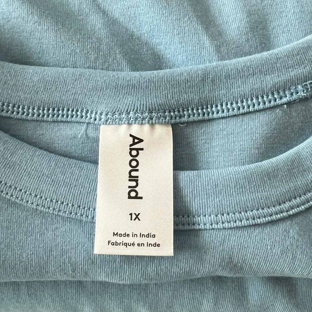 NORDSTROM RACK Abound Baby Blue Crop T-Shirt Sz 1X Plus Crew Neck Summer NEW - Image 4