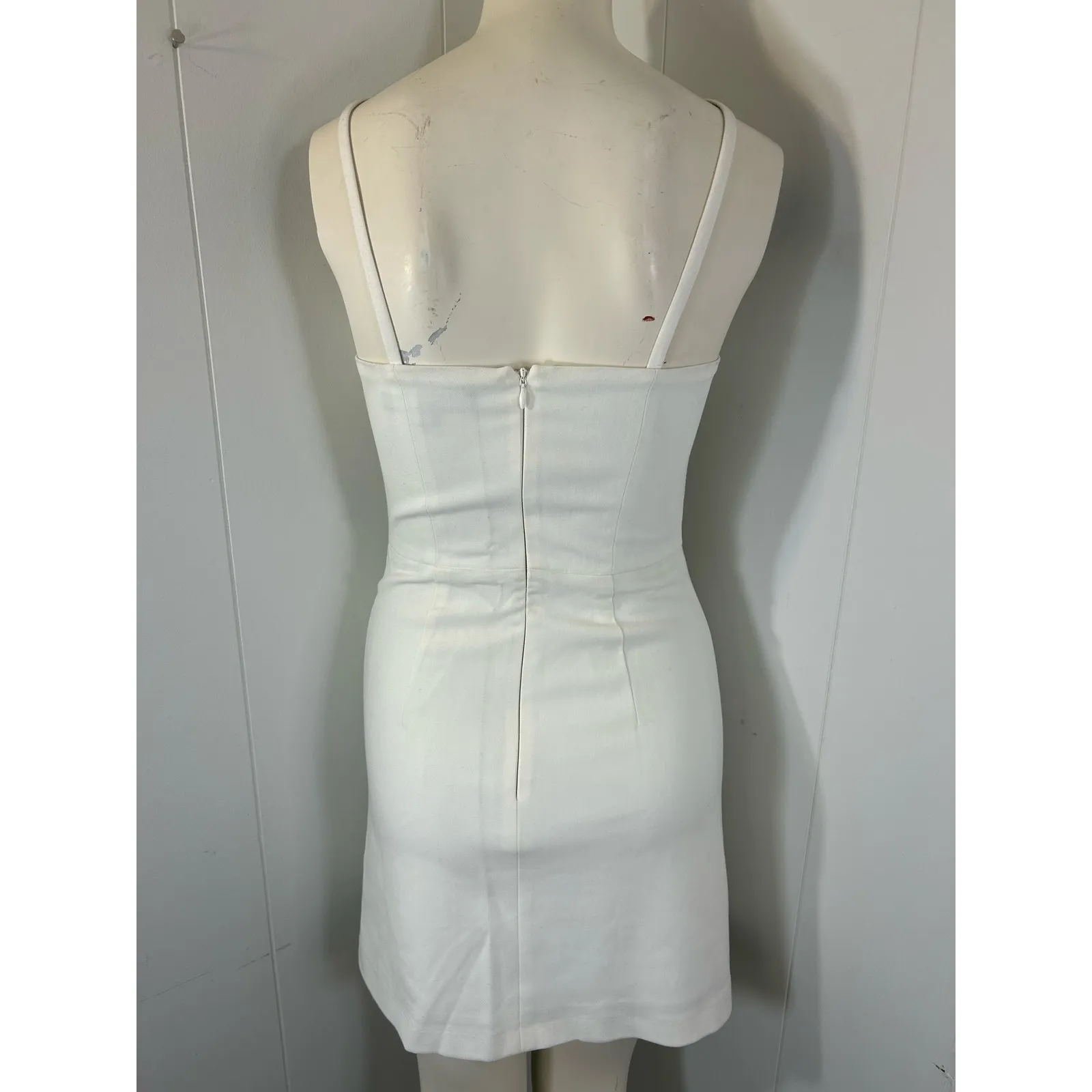 French Connection Women's White Whisper Square Neck Sleeveless Mini Dress XS - Image 6