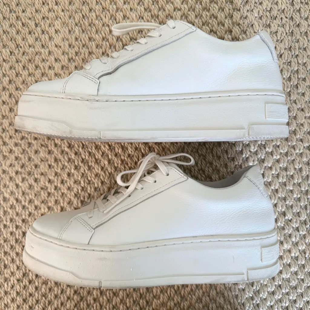 Vagabond Judy White Leather Platform Lace-Up Sneakers Size 8 US / 38 EU - Image 4