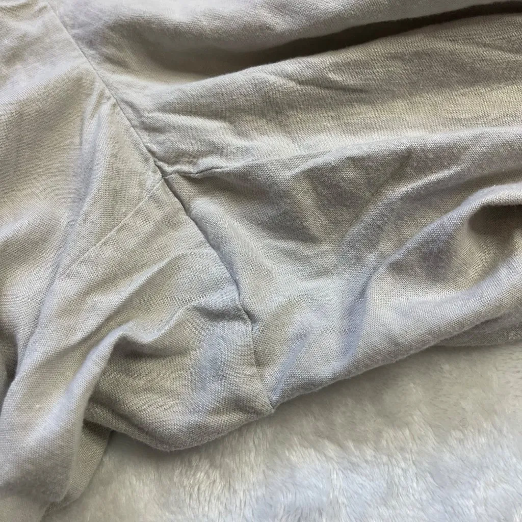 J. Jill Wide Leg Pants Women's Size 12 Stretch Khaki Linen Rayon Blend FLAW Tan - Image 11