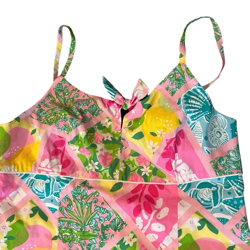 Alexis Tile Patch Bermuda Pink Spaghetti Strap Size 10 Dress. - Image 2