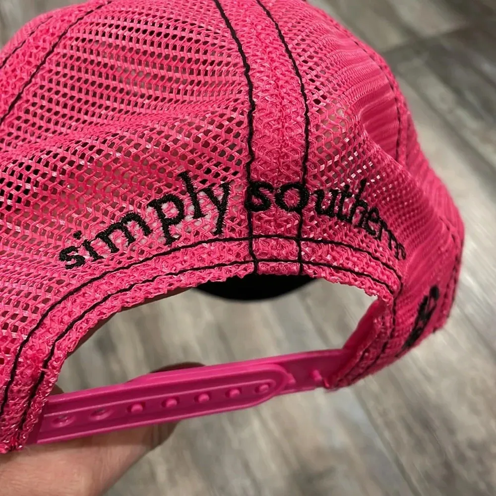 SIMPLY SOUTHERN Baseball Cap Hat Ladies Pink Adjustable Trucker - Image 5