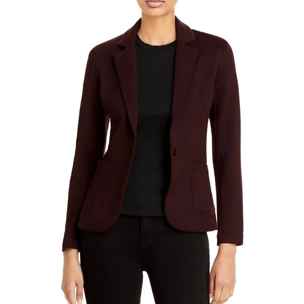 NWT Majestic Filatures French Terry One‎ Button Blazer in Aubergine Size 0 Purple - Image 7