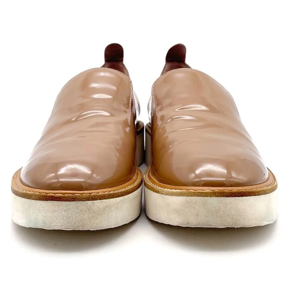 Vince Sanders Patent Leather Platform Slip On Sneakers Taupe Antique Rose Size 6 - Image 9