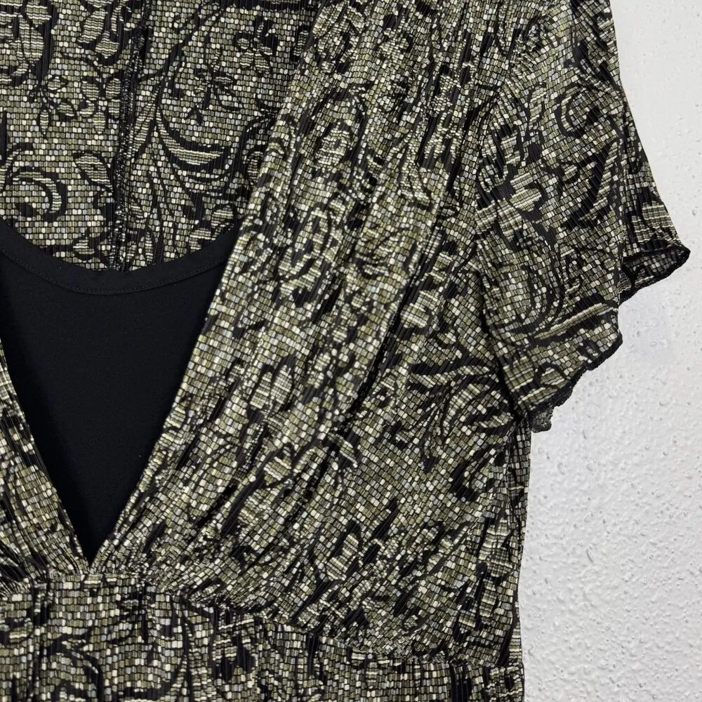 Vintage Y2K Dress Barn Womens Floral Babydoll Top Size 8 Brown Fairy Whimsigoth - Image 3