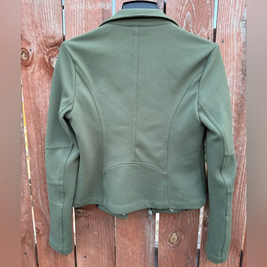 Express Moto Style Green Zip-Up Collared Short Jacket Women’s Size Small - Image 6