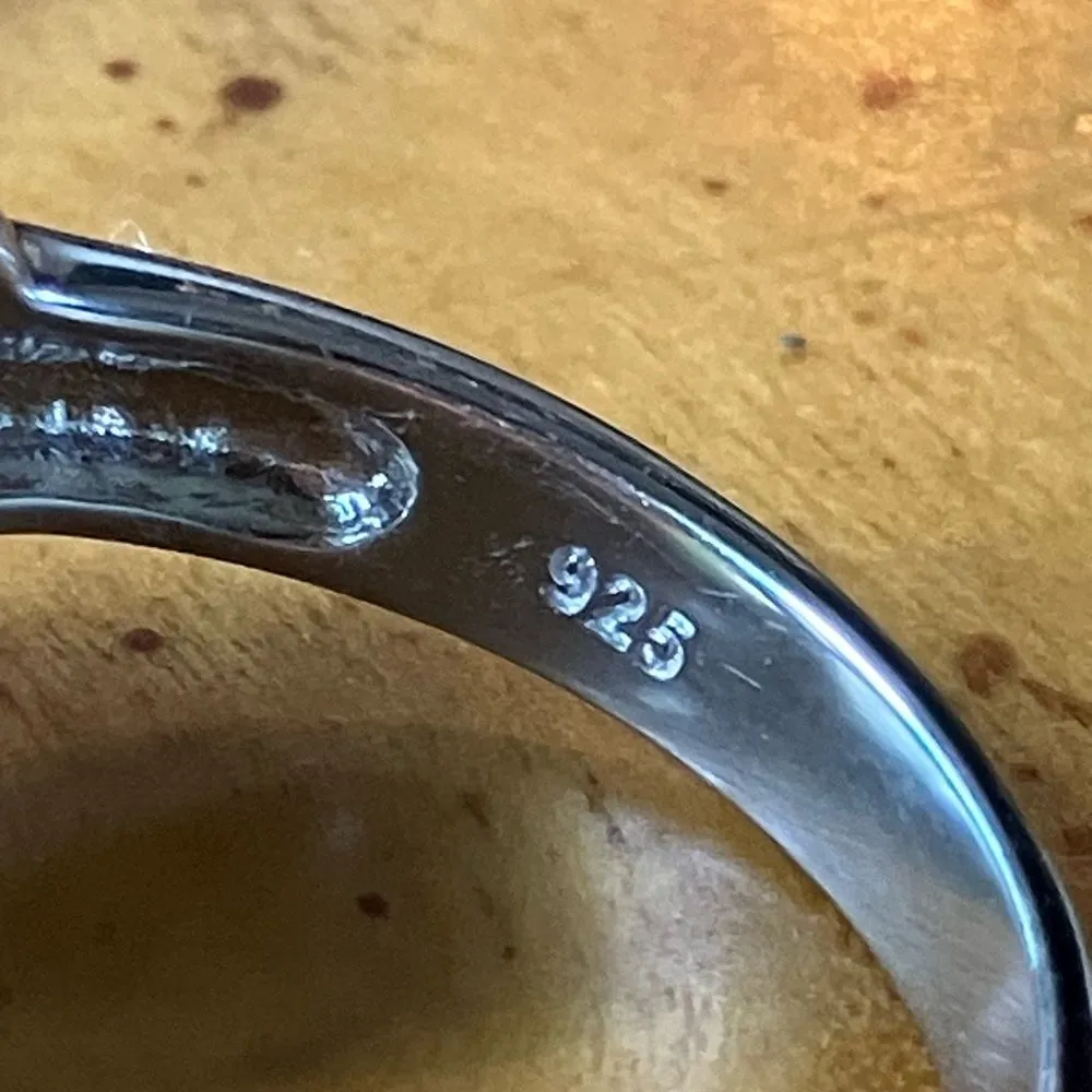 Mystic Topaz Moissanite Sterling Silver Ring Size 8 - Image 7