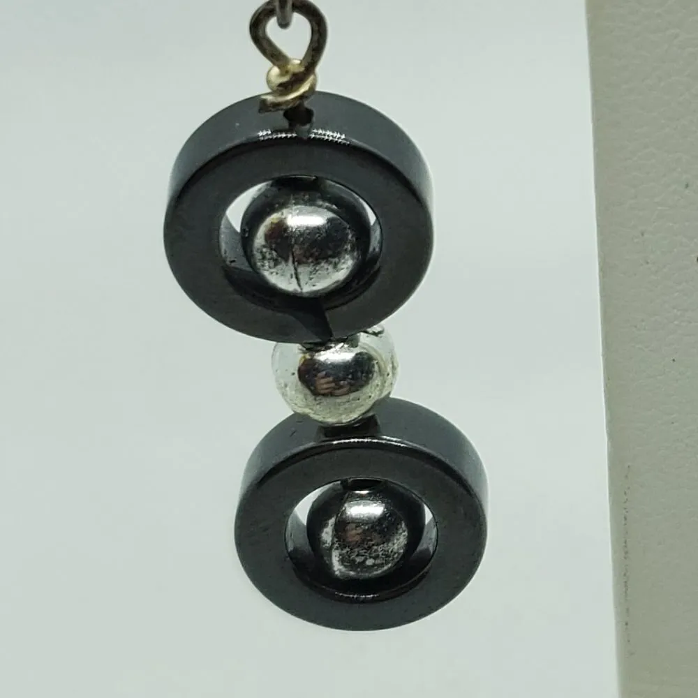 Gray & Silver Dangling Earrings Gray - Image 2