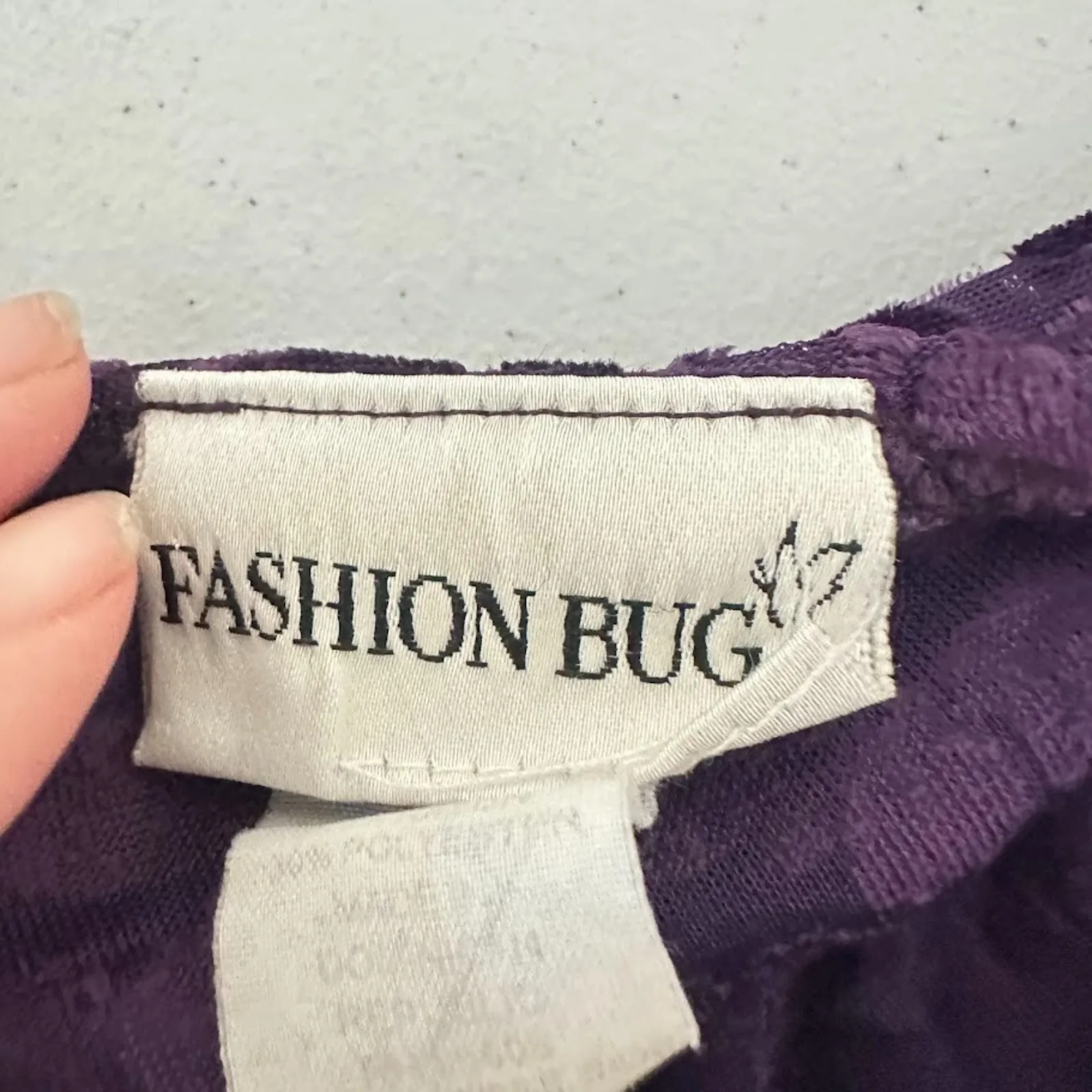 VTG Fashion Bug Womens 26/28 Burnout Velvet Top Purple Fairy Whimsigoth Witchy - Image 5