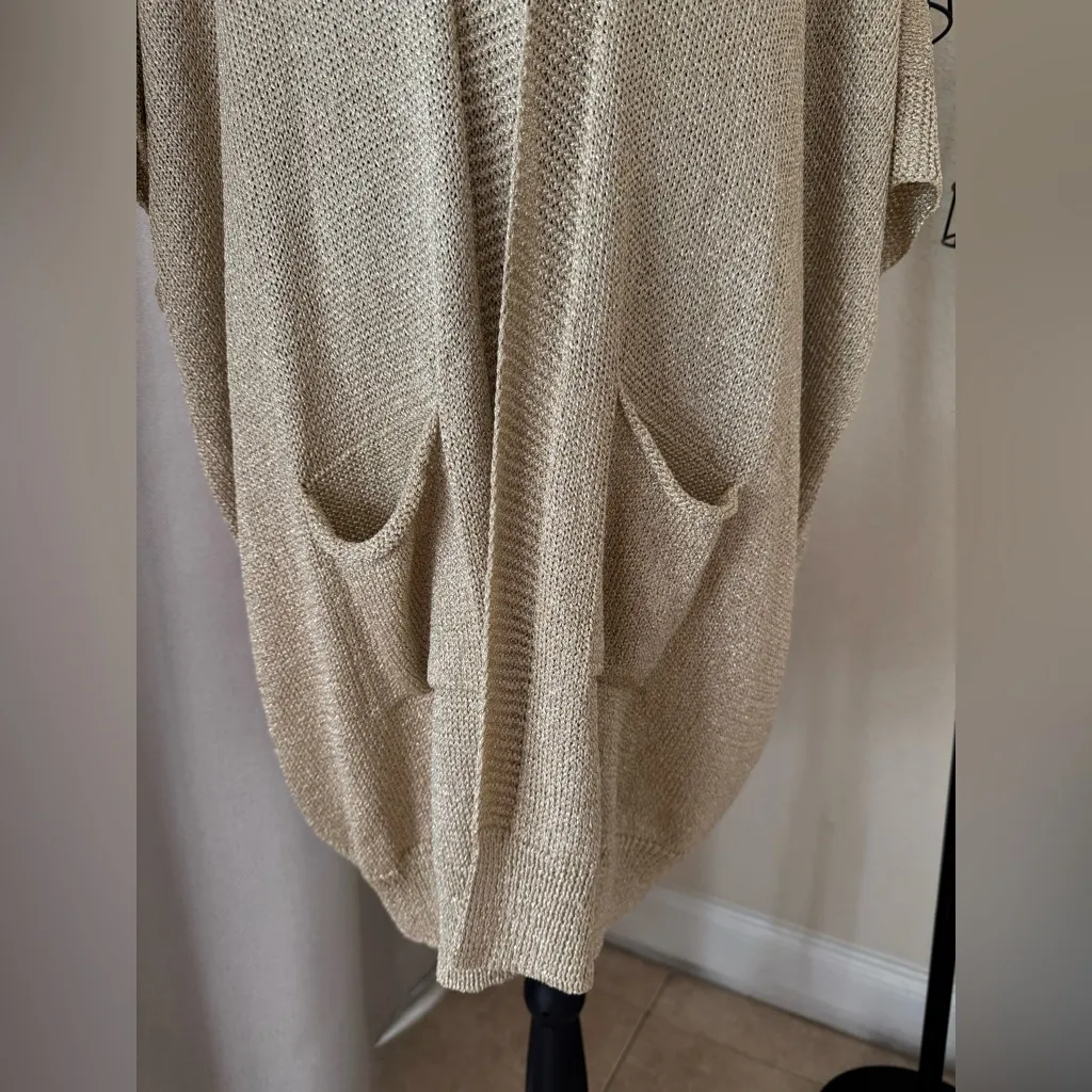 Lilly Pulitzer Women’s Medium Gold Metallic Open Cardigan - Image 4