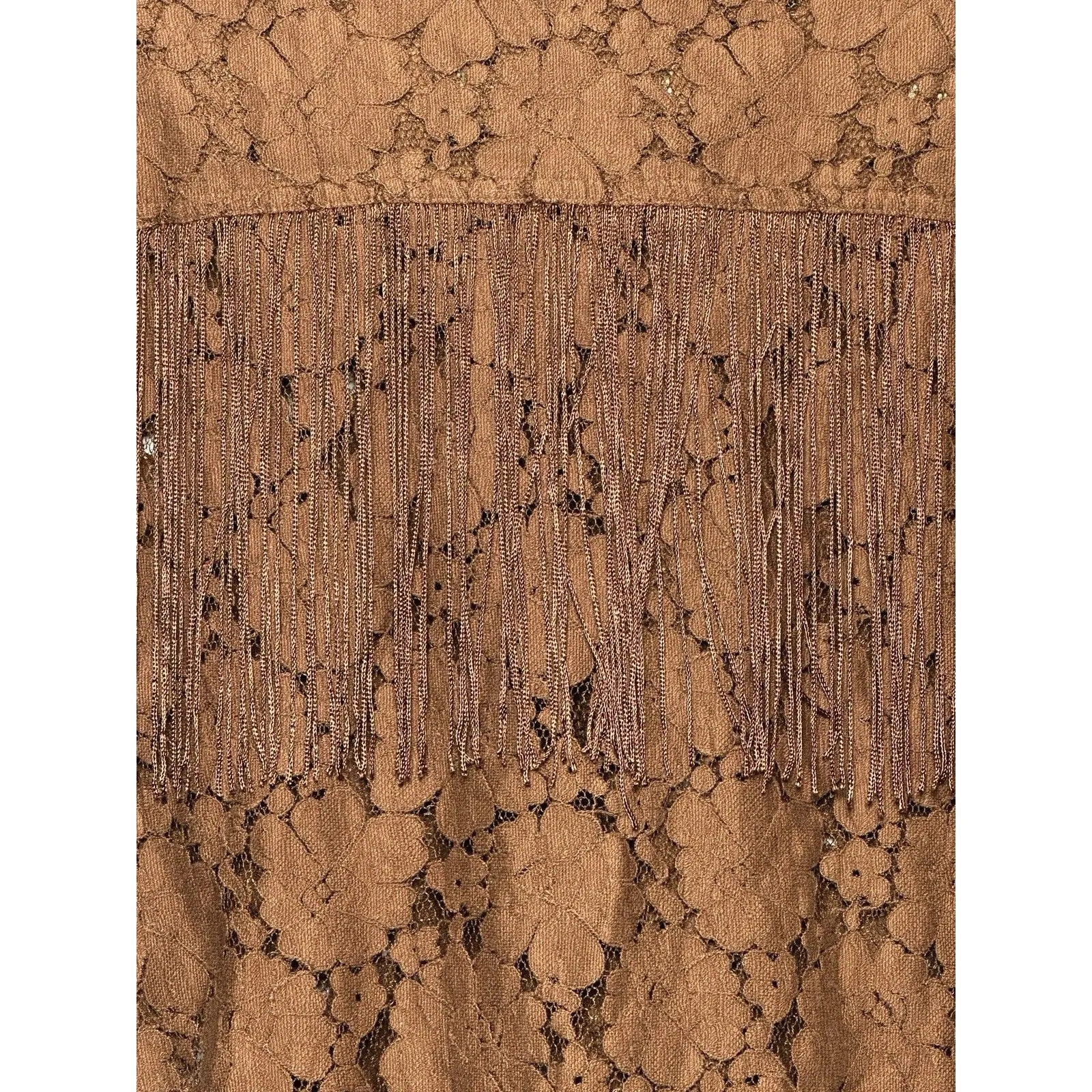 Shyanne Button Up Lace Brown Fringe‎ Western Shirt Sz XS - Image 7