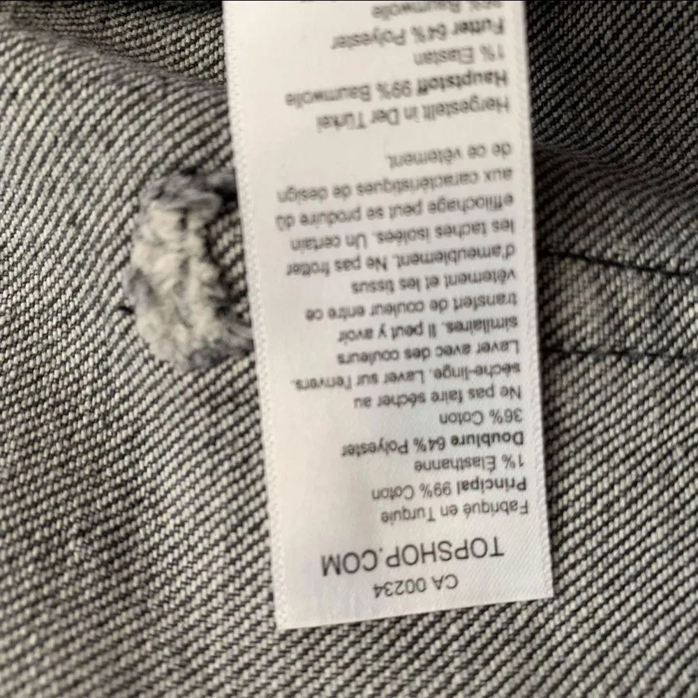 NWOT TOPSHOP High Rise Raw Waist Cropped Straight Jeans Size 26 - Image 11