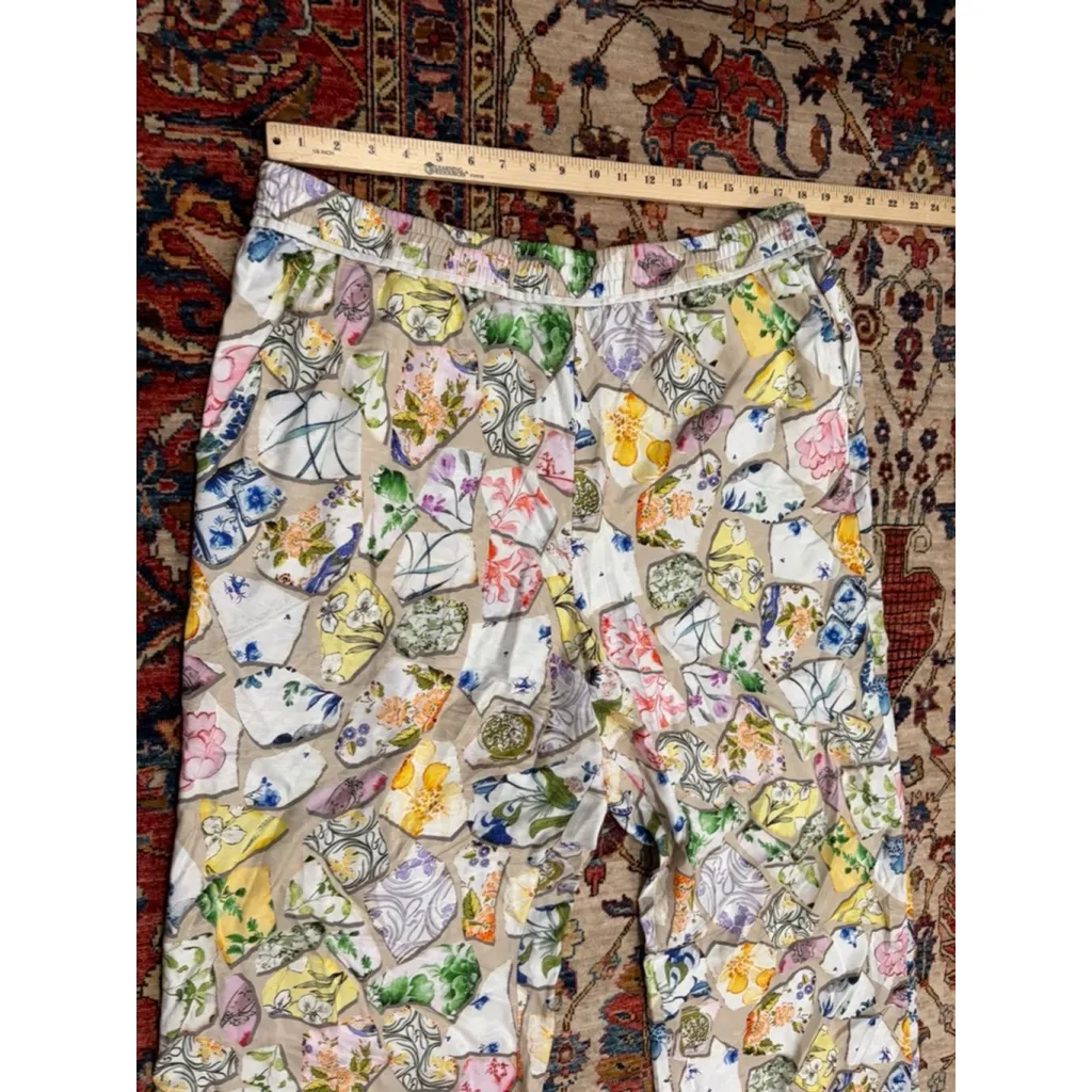 Womens Maeve Boho The Brooklin Printed Wide-Leg Boho Floral Pull-On Pants XL - Image 4