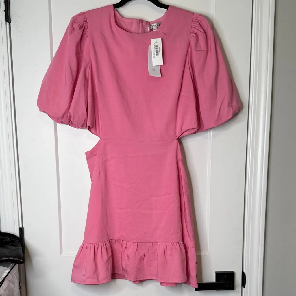 Joy Joy Pink Puff Sleeve Dress - Image 3