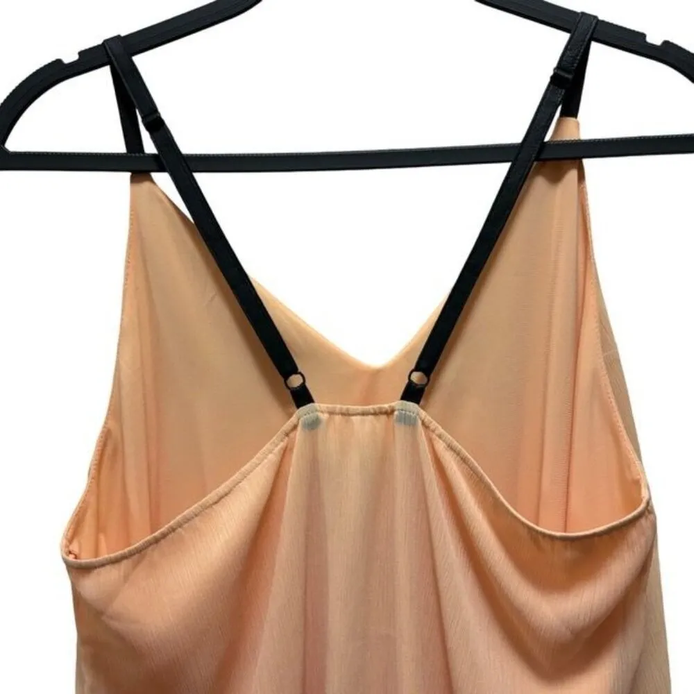 Alice+ Olivia Peach Mini Slip Dress With Black Leather Straps Size M - Image 5