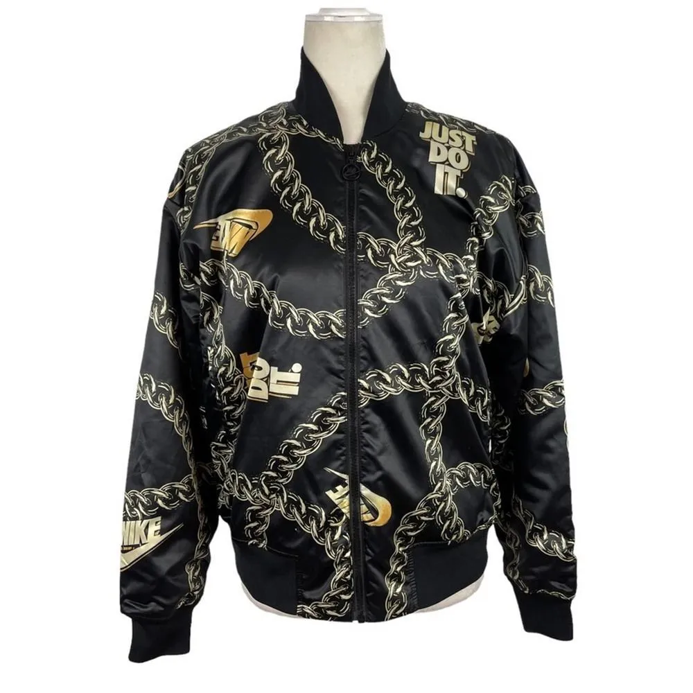 Nike Icon Clash Black White Zip Up Bomber Jacket Womens Small Ci9996 Sportswear - Image 2