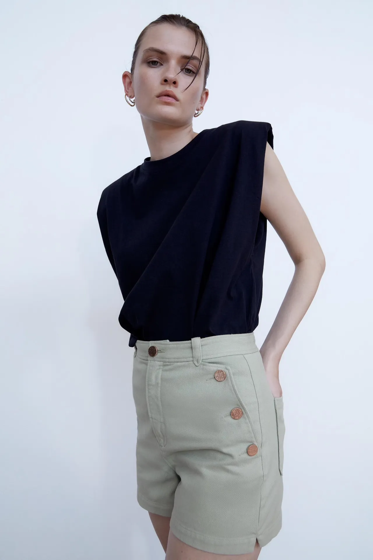 Sea Green Denim Bermuda Shorts - Image 4