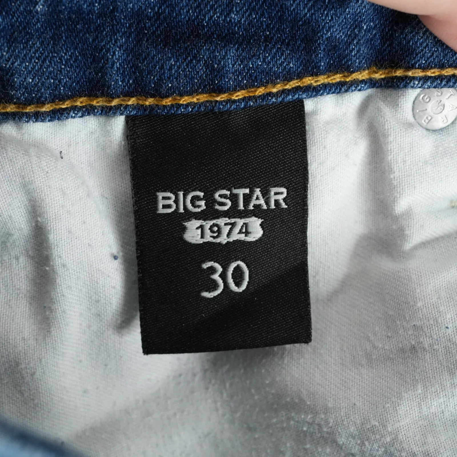Big Star 1974 Crop Jeans Womens 30 (32x25.5) Blue Denim Rikki Low Rise Stretch - Image 6