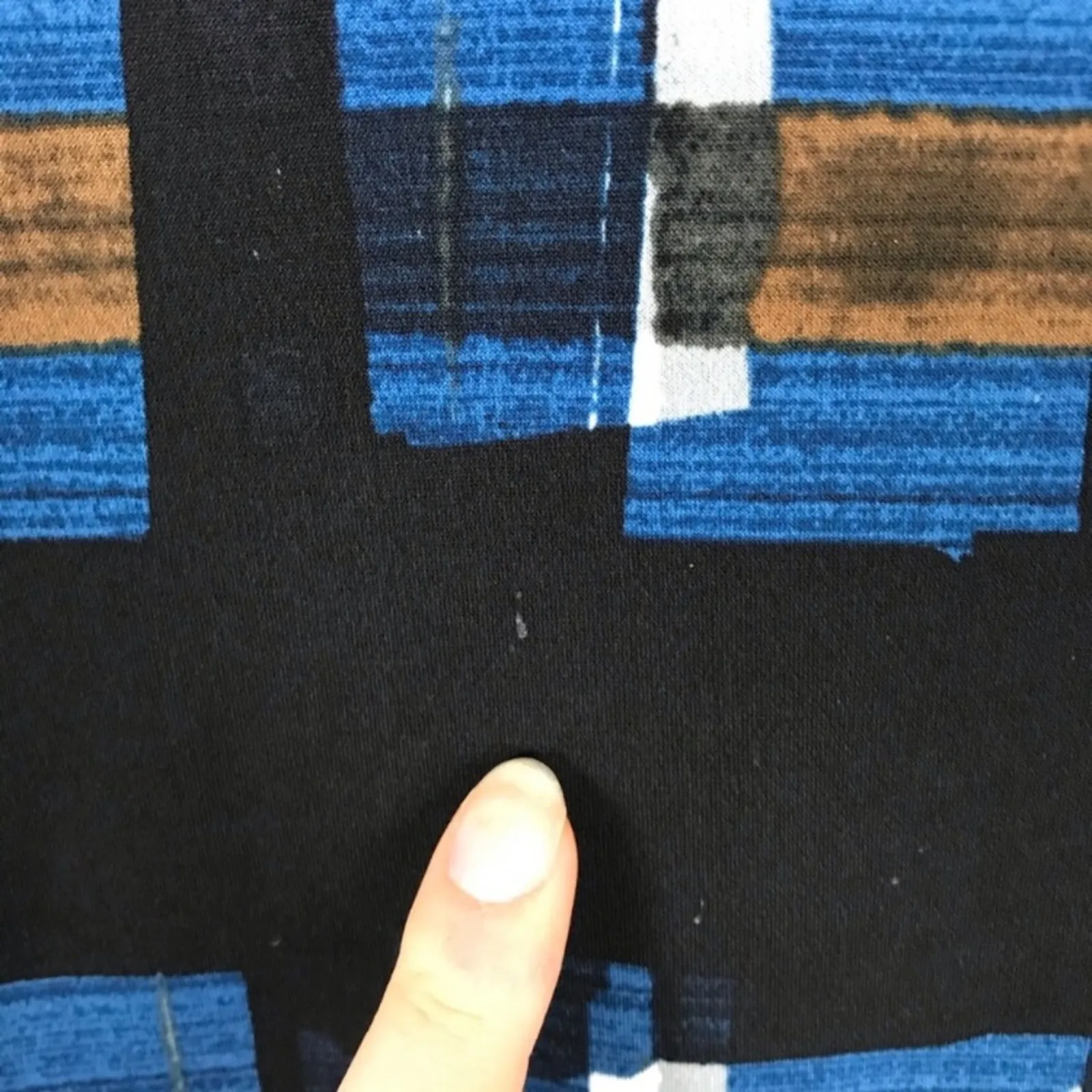 Clara Sun Woo Abstract Print Grid Stretch Knit Top Size S Black - Image 5