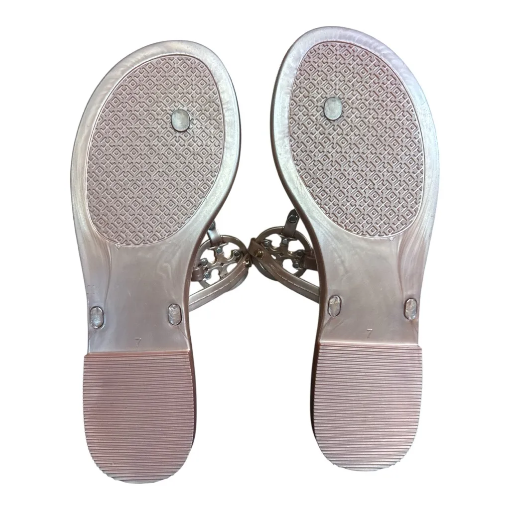 NWOT Tory Burch Rose Gold Mini Miller Jelly Flip Flop Sandals - Image 11