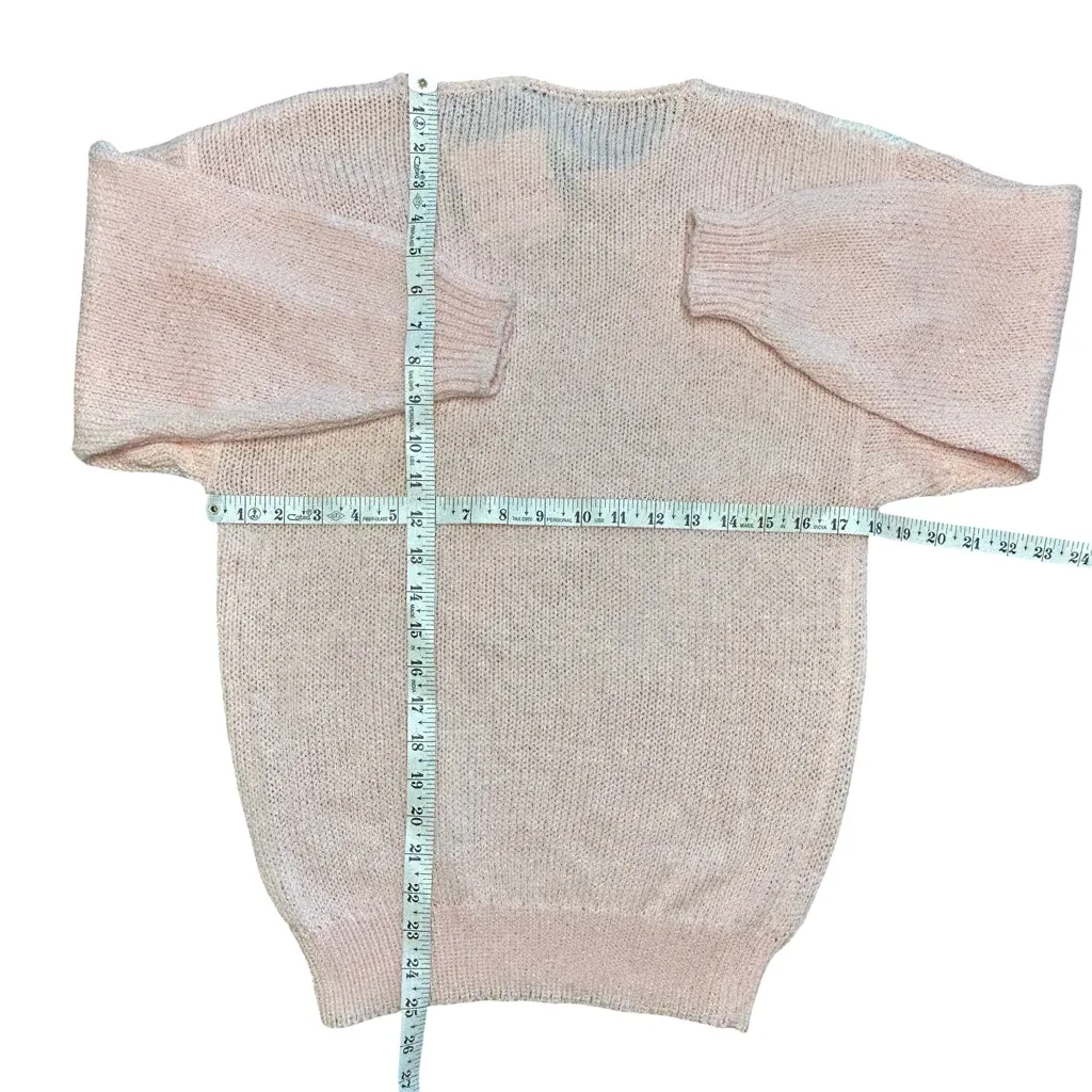 Vintage 80’s Rochelle deadstock pastel pink embellished Barbiecore sweater NWT M Size M - Image 7