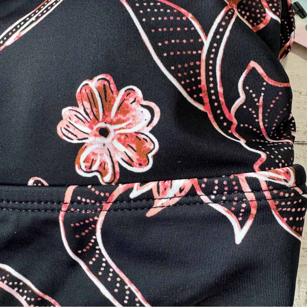 Sundazed Gianna‎ Midline Bikini Top NWT size Small Black Coral Floral Swimsuit - Image 3