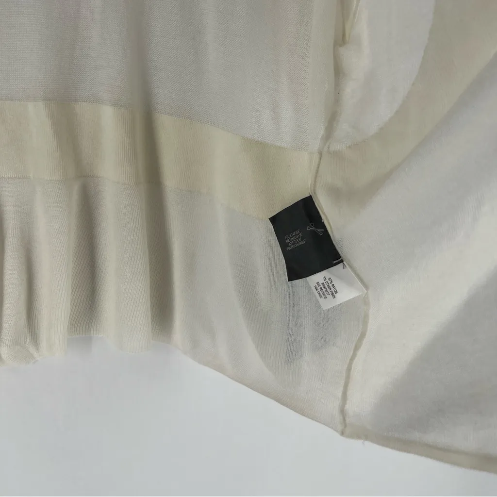 Simply‎ Vera Vera Wang Cream Women's Open Front Draped Shrug NWT Size L Petite - Image 5