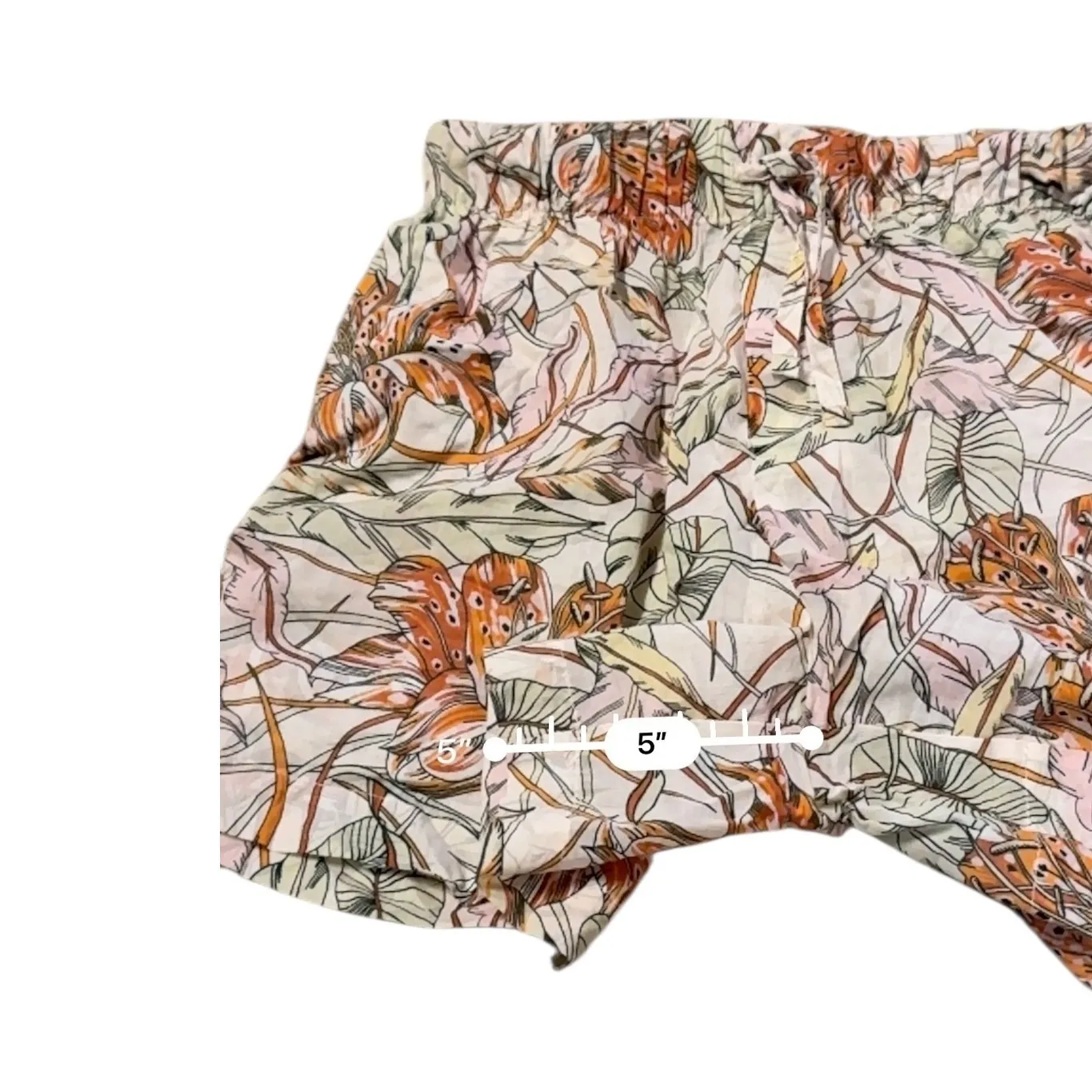 Papinelle x Karen Walker Floral Sleep Shorts Small Tropical Lounge Pajama Orange - Image 5