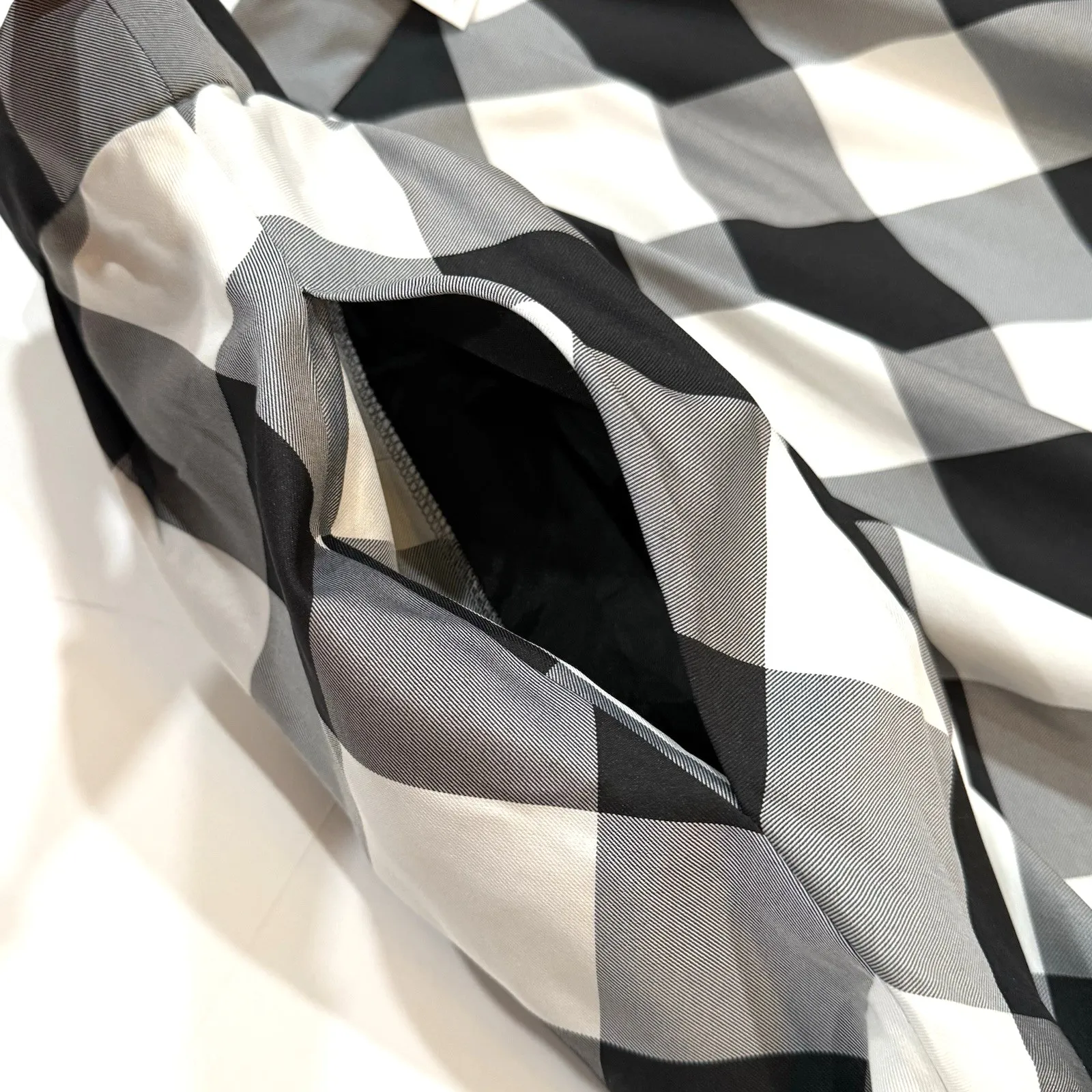 New Talbots A Line Maxi Skirt 10 M Buffalo Plaid Check Black White Pleat Xmas - Image 8