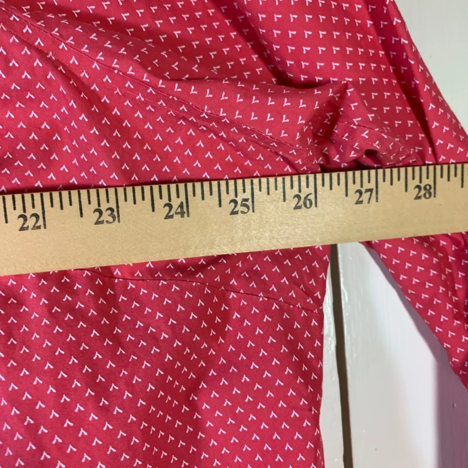 Lands End Womens Pink White Dot No Iron Supima Cotton Button Down Shirt 22W - Image 6