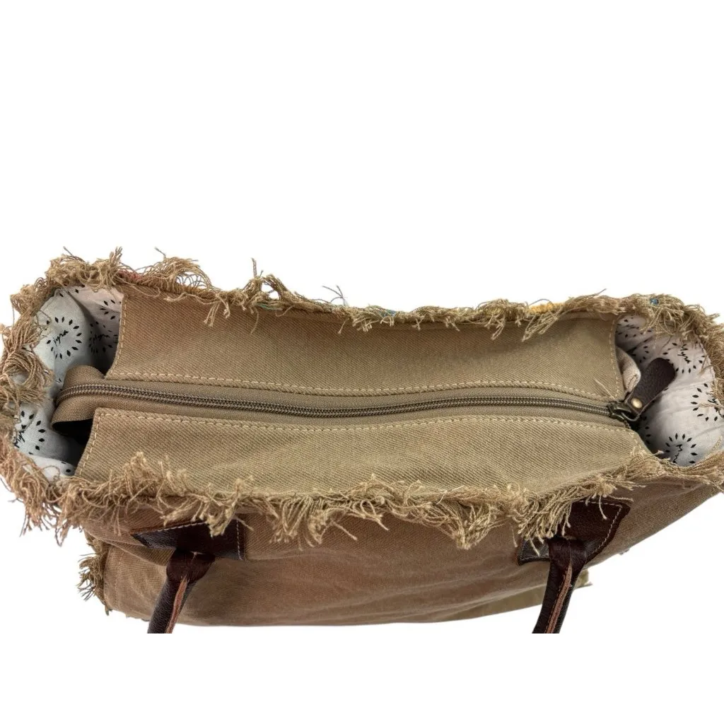 New Myra Bag Natures Delight Natural Southwestern Casual Fabric Cowgirl Festival Brown - Image 7