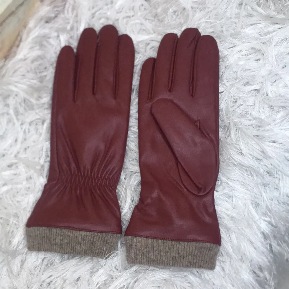 Woman’s Vegan Leather Cold Weather Lined Gloves - Image 2