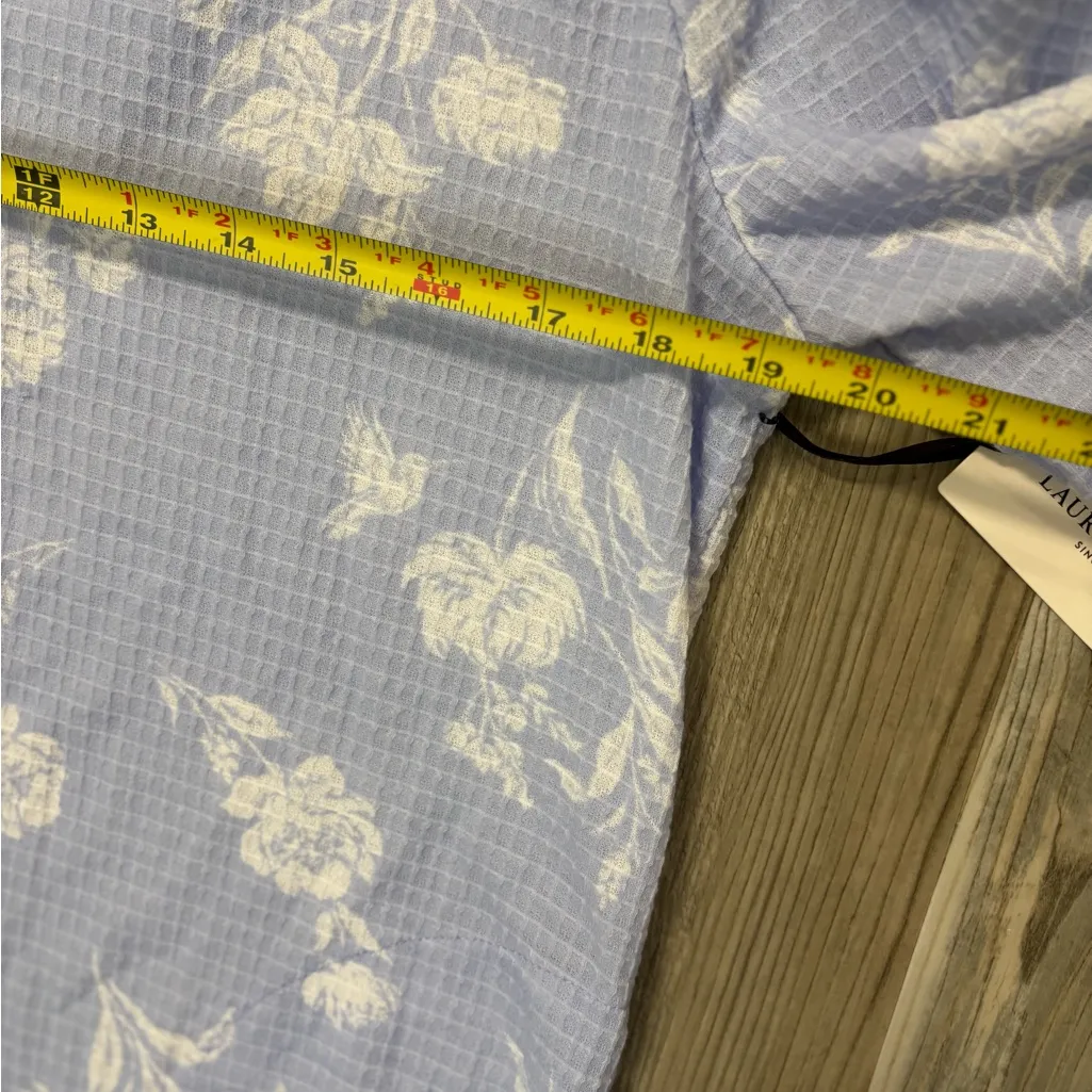 Laura Ashley Blue Floral Pajama Robe - Image 6