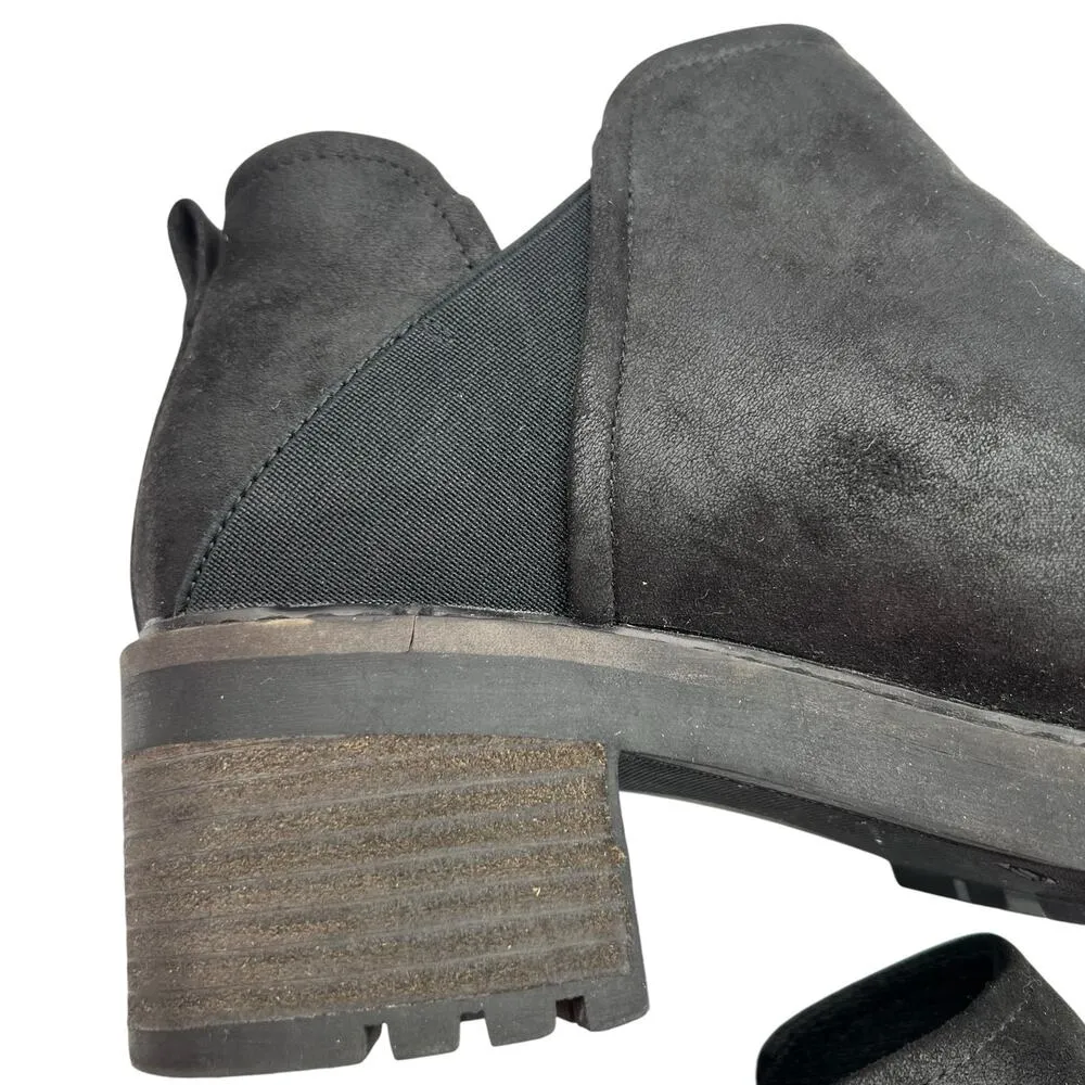 Crown Vintage Chelsea Size 11 Chunky Heel Ankle Boots Booties Black Slip On - Image 6