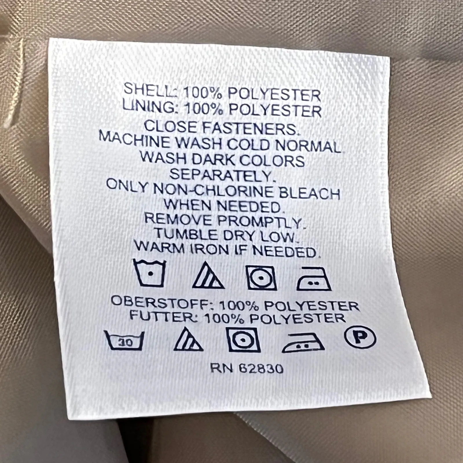 Lands‎ End Womens Trench Coat Beige Classic Button Front Lightweight Jacket XL - Image 4