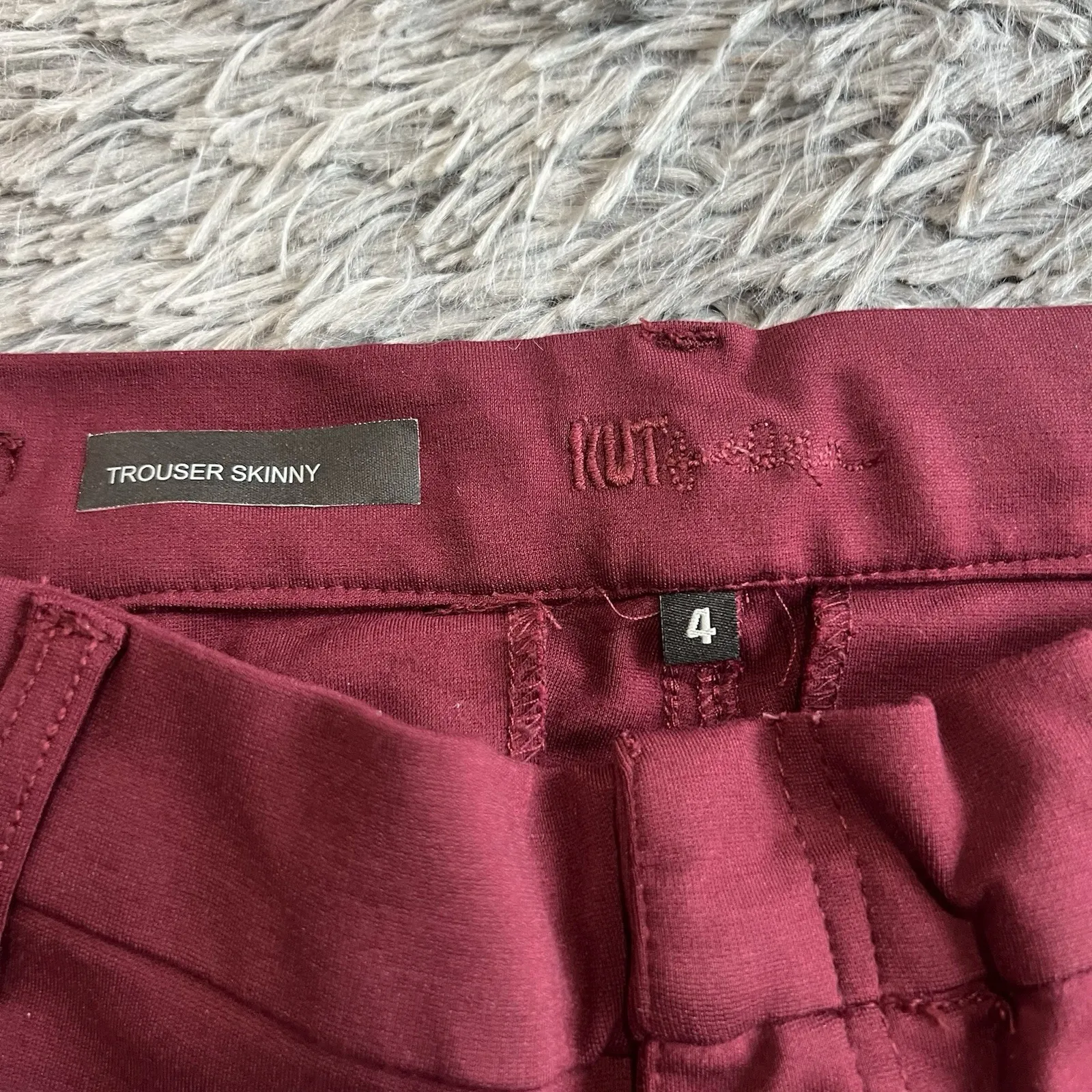 Kut From The Kloth Dark Red Jennifer Ultra Skinny Pants Size 4 Rodeo Western - Image 3