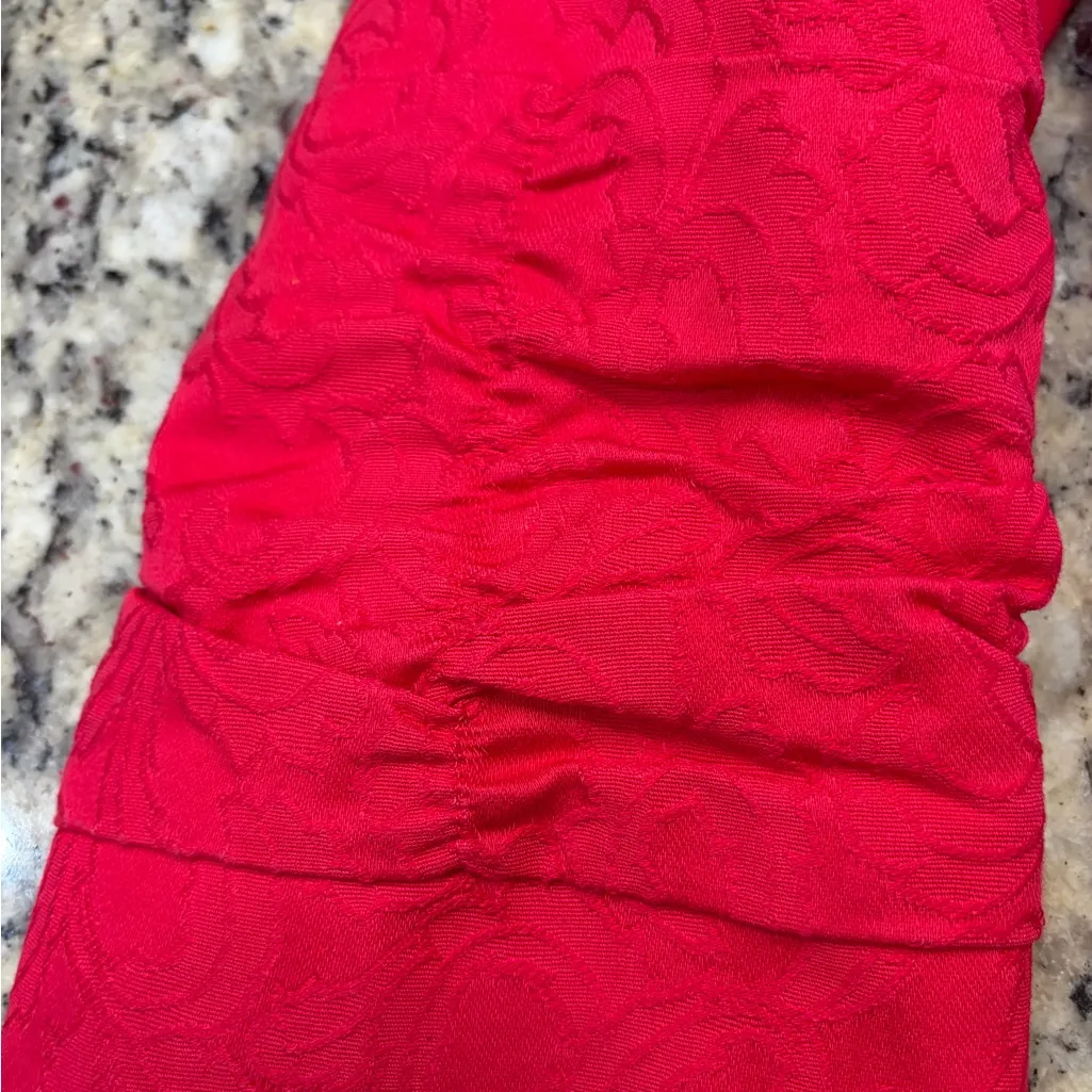 Coldwater Creek Vibrant Red Ruched Sleeve Blazer - Image 3