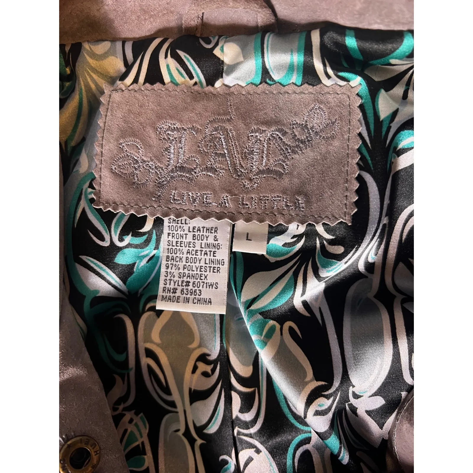 Live A Little Suede Leather Jacket Button Front Blazer Coat Taupe Large Y2K - Image 7