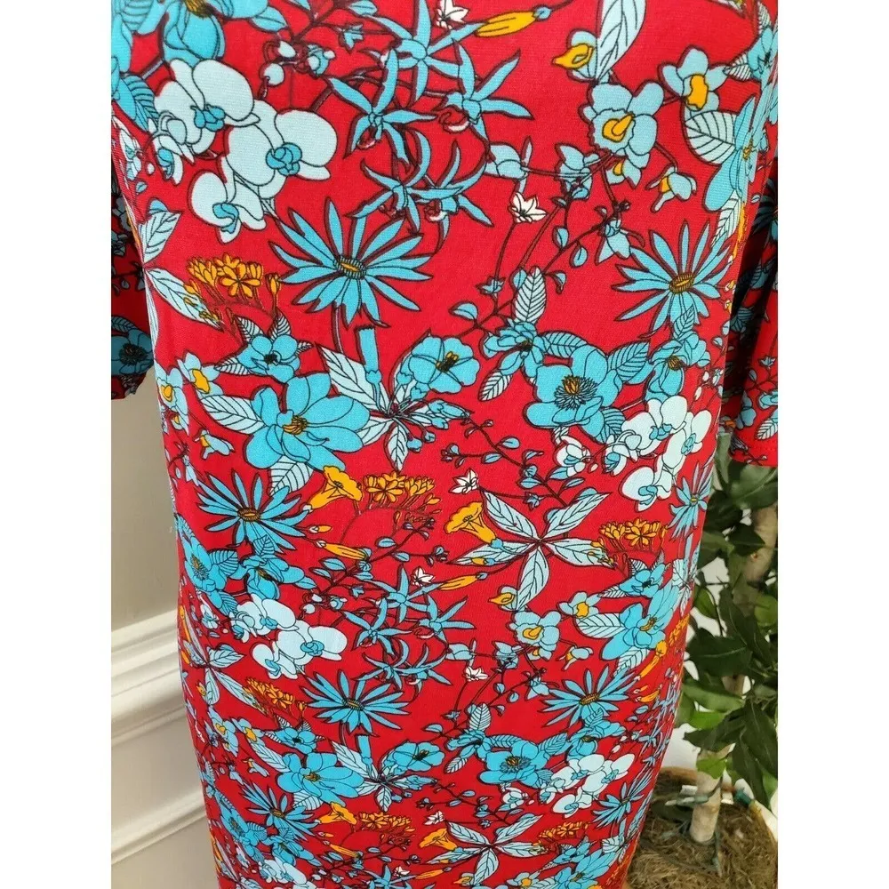 Lula Roe Women Multicolor Polyester 3/4 Sleeve Round Neck Knee Length Dress 3XL - Image 3