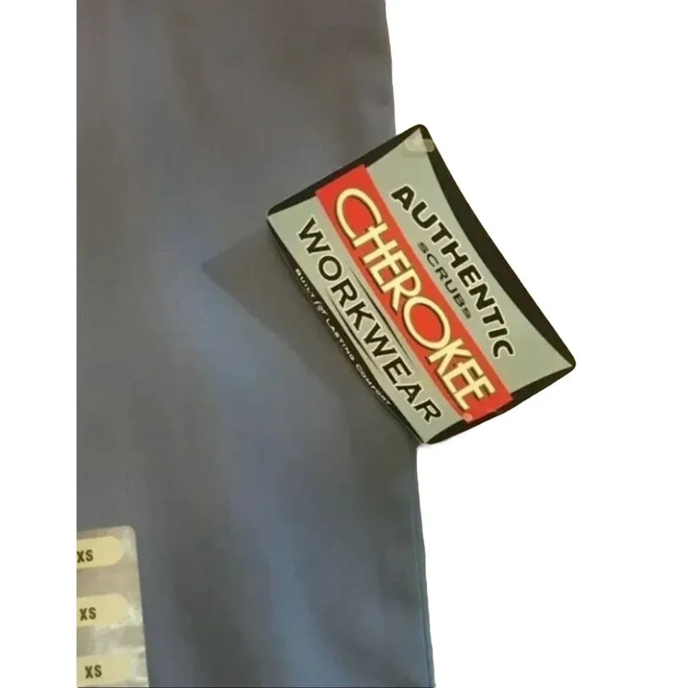 Cherokee Workwear Drawstring Scrub Pants Solid Light Blue Size XS - Image 3