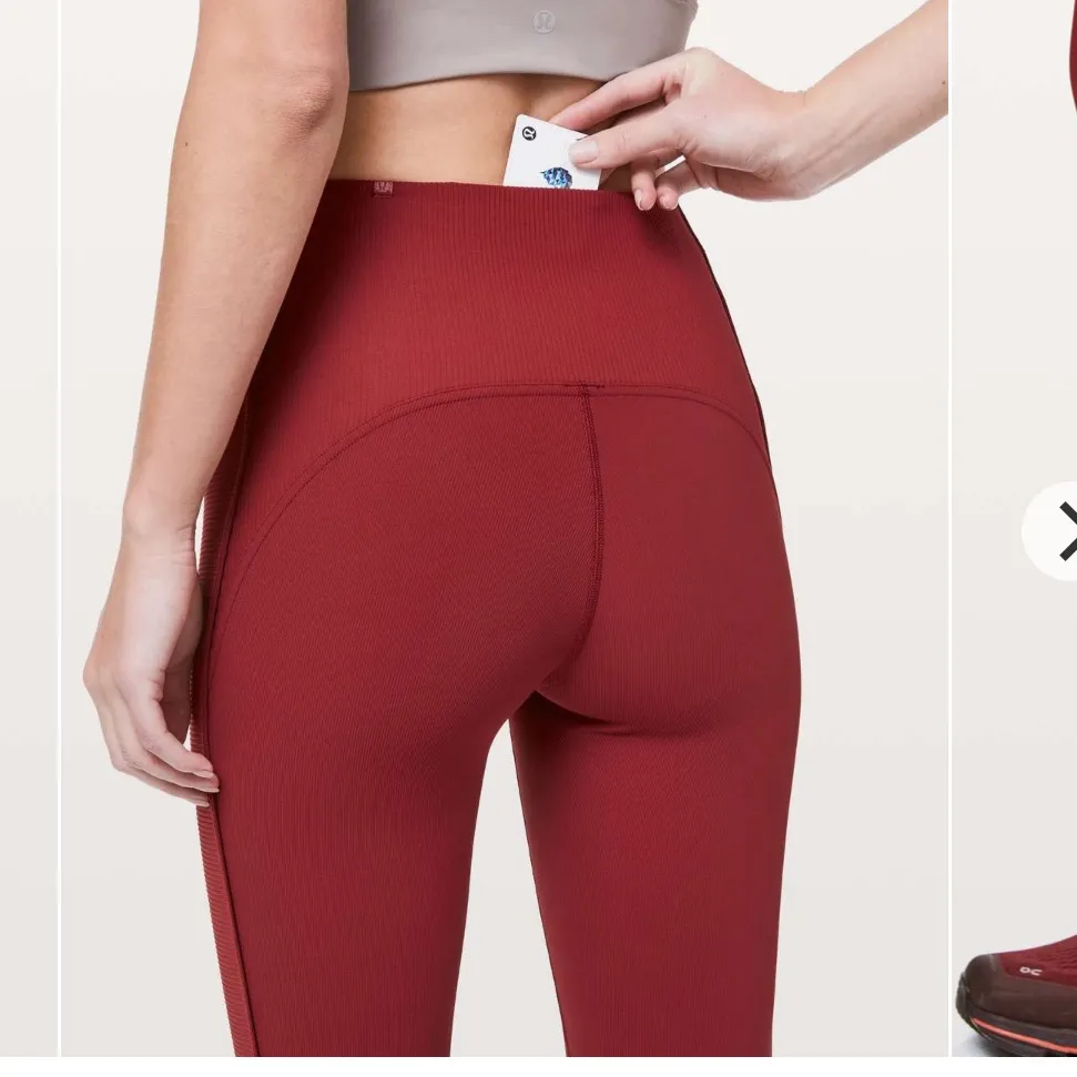Lululemon Daily lineup 7/8 tight 25” Sz 4‎ Dark sport red - Image 4