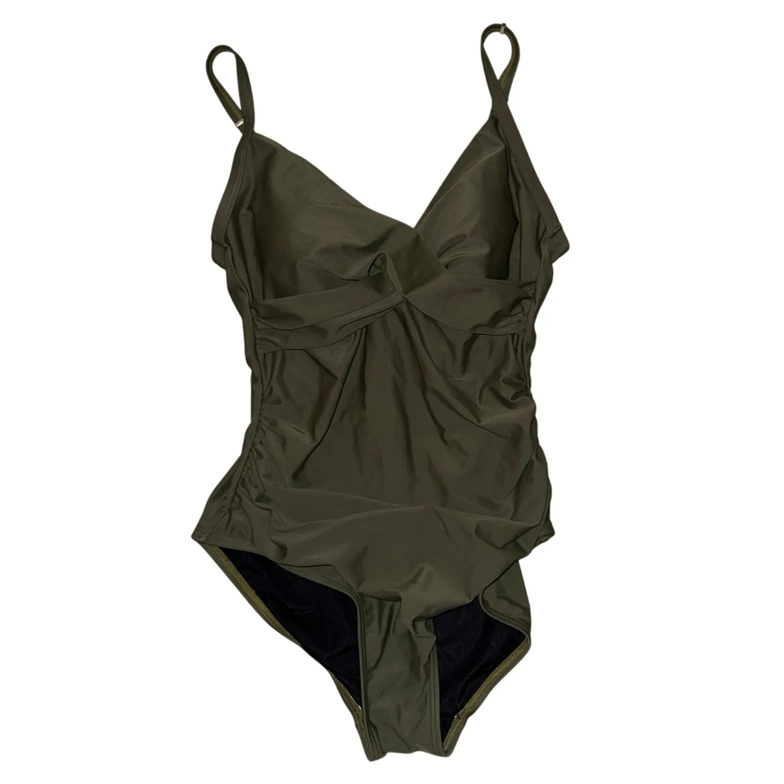 CALVIN KLEIN Women’s Swimwear Tummy Tucker Sz 12 one piece olive green swimsuit - Image 3
