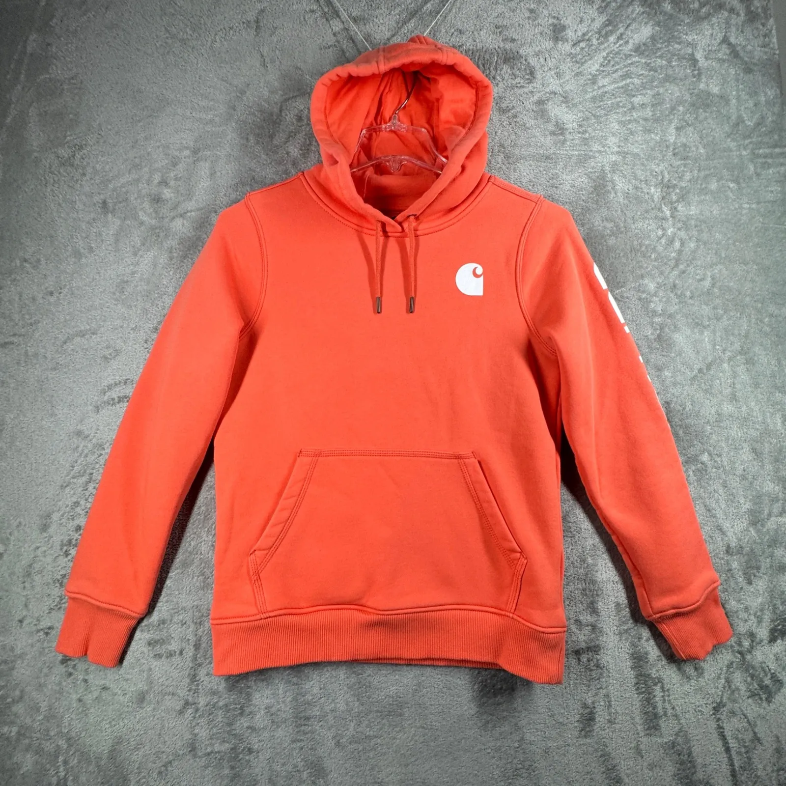 Carhartt Relaxed Fit Hoodie Womens‎ Small Coral Pullover Streetwear Workwear Y2K - Image 2