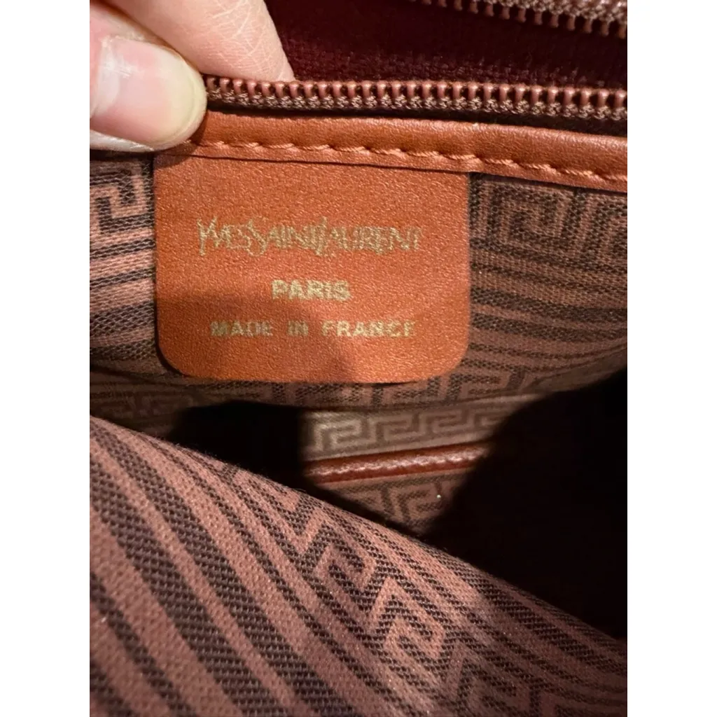 Yves Saint Laurent YSL Canvas Crossbody Bag Logo Stripe Vintage France - Image 15