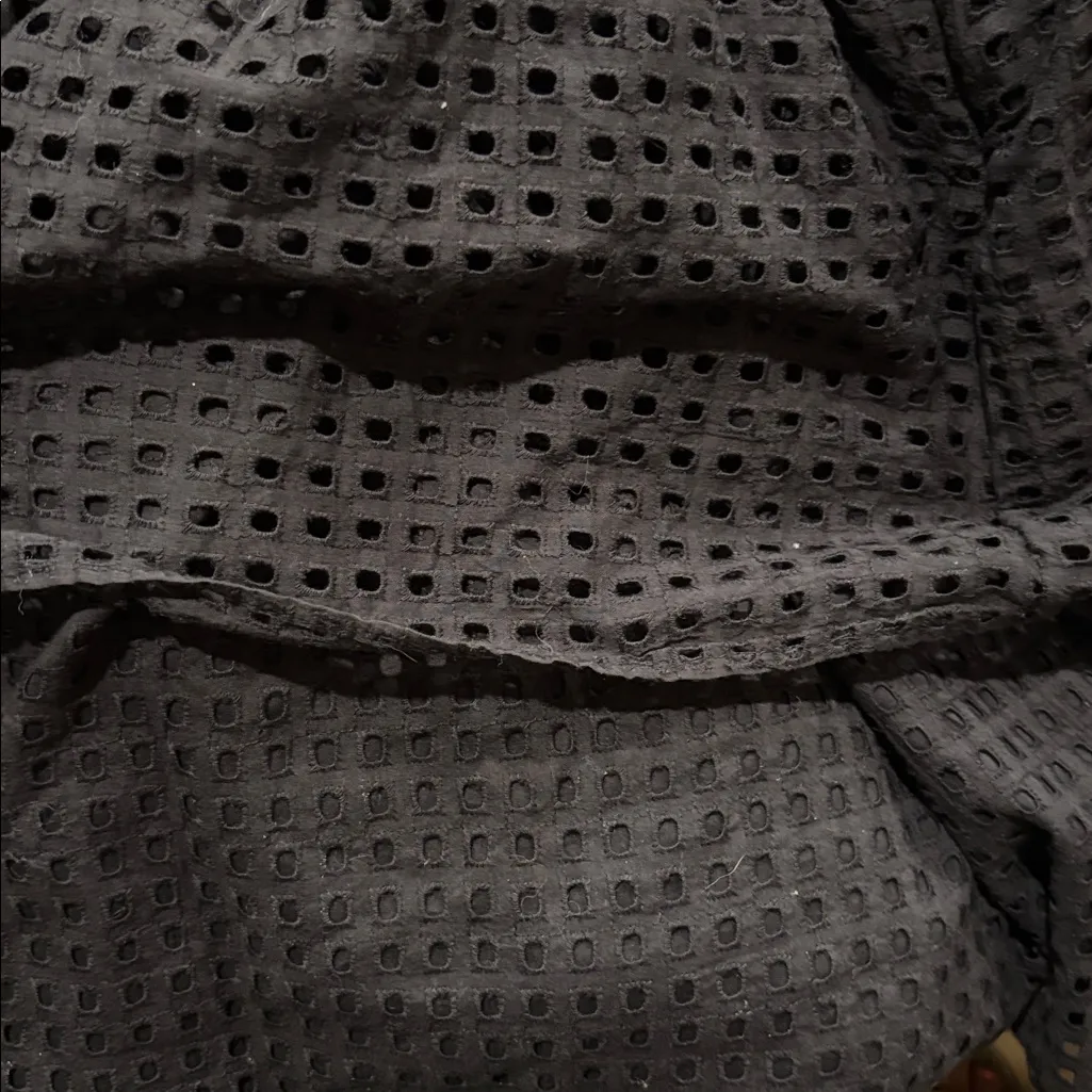 UO Katrina Eyelet Black Lace Tiered Ruffle Mini Dress - Image 3