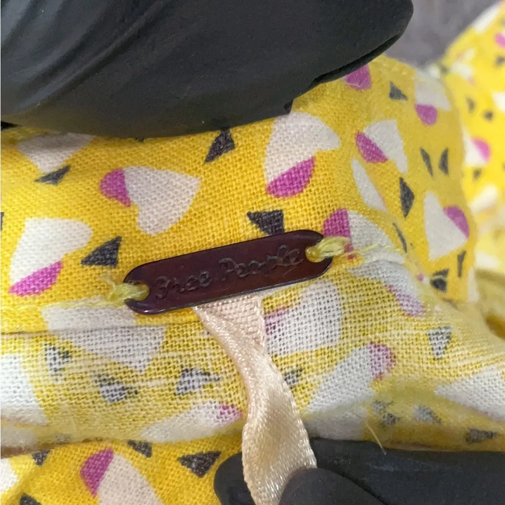 Free People Yellow Floral Crop Top - Image 4