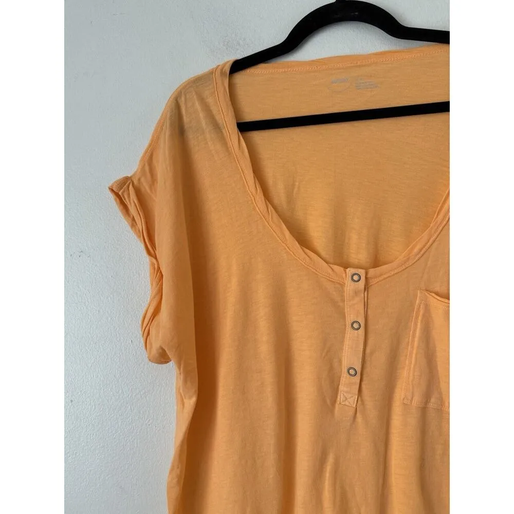 NWT Aerie Neon Orange Lagenlook Oversized Pocket Short Sleeve T-Shirt Sz Medium - Image 3